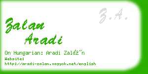 zalan aradi business card